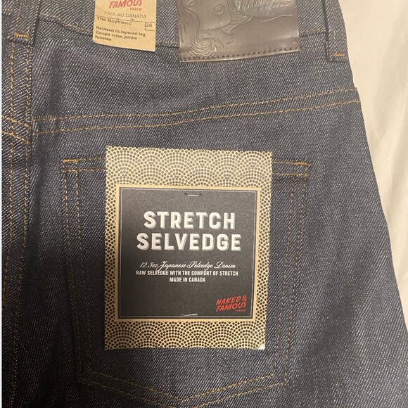 NAKED & FAMOUS STRETCH SELVEDGE JEANS NEVER WORN - Picture 1 of 5